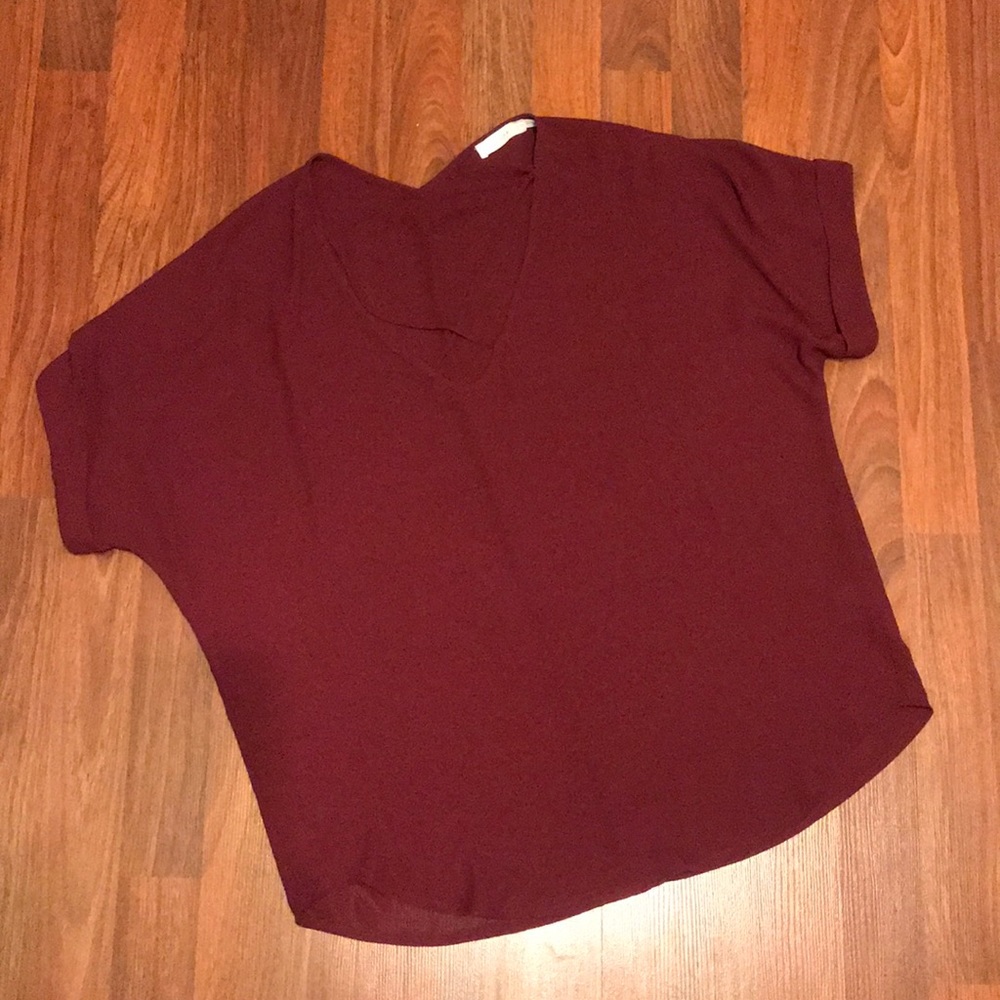 Maroon Cross Front Top